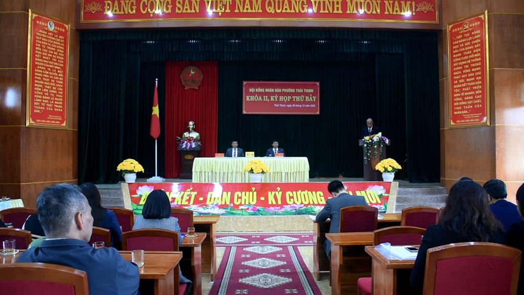 Phường Thái Thịnh tổ chức kỳ họp thứ 7 HĐND phường khoá II 